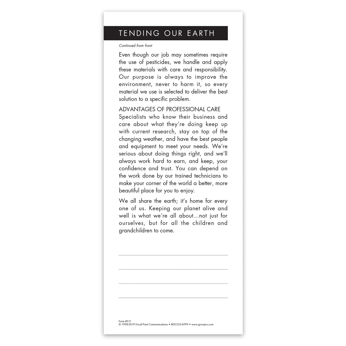 #311 - Tending Our Earth Grow Note