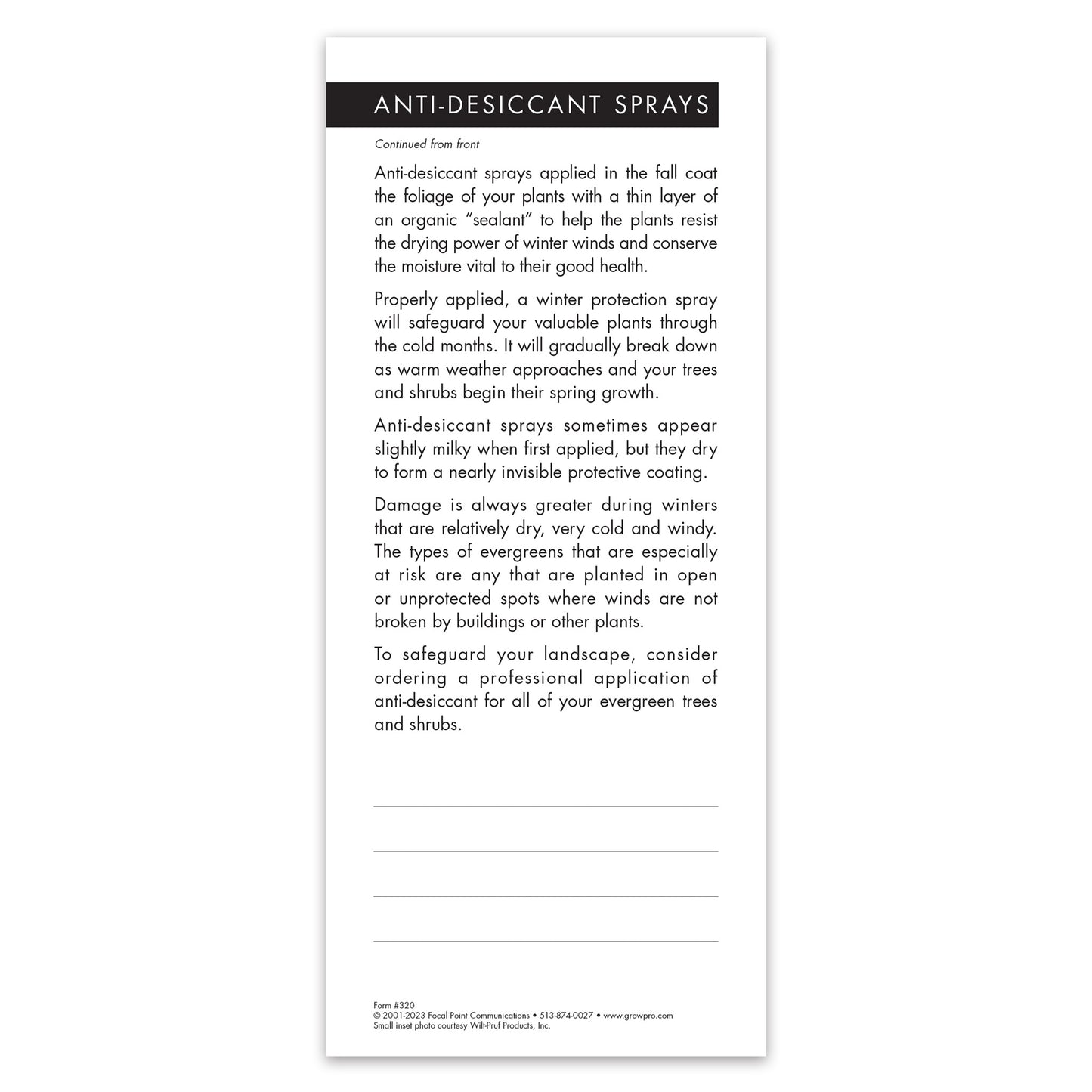 #320 - Antidesiccant Sprays Grow Note