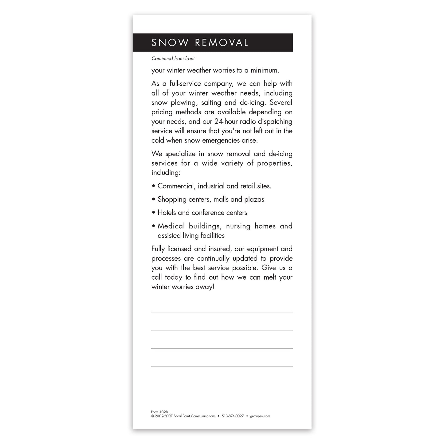 #328 - Snow Removal Grow Note