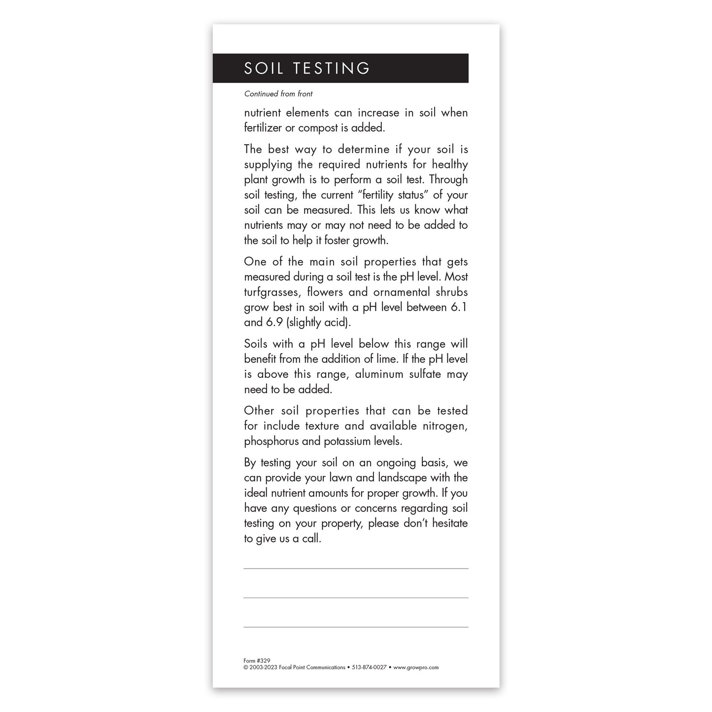 #329 - Soil Testing Grow Note