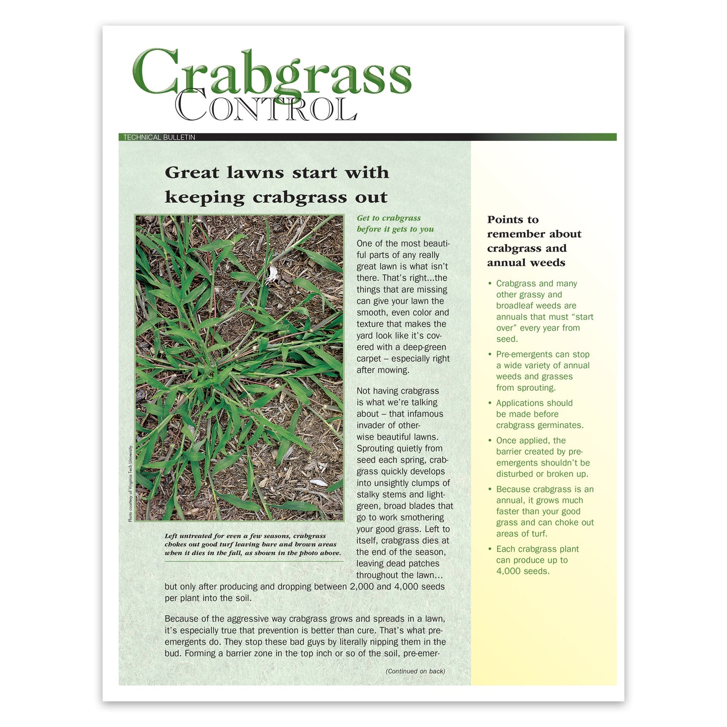 #251 - Crabgrass Control Bulletin