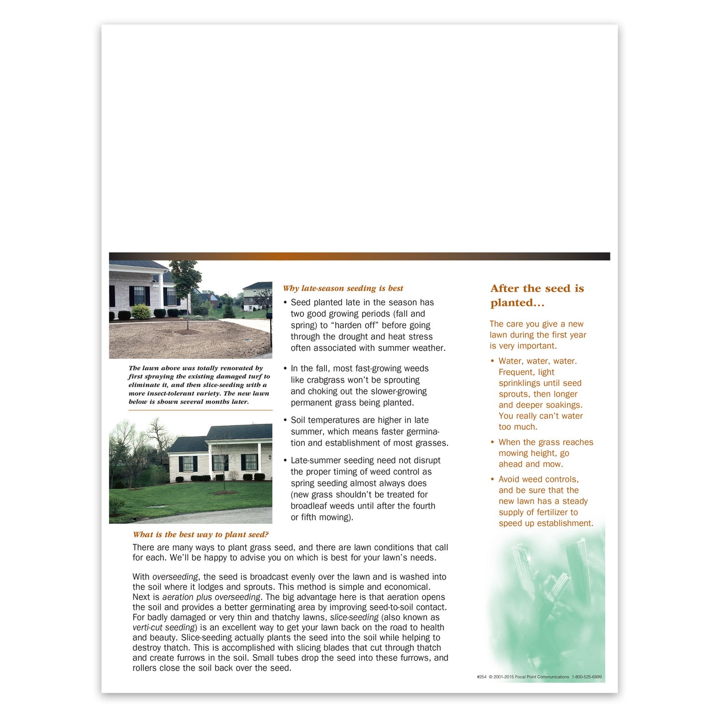 #254 - Late-Season Seeding Bulletin