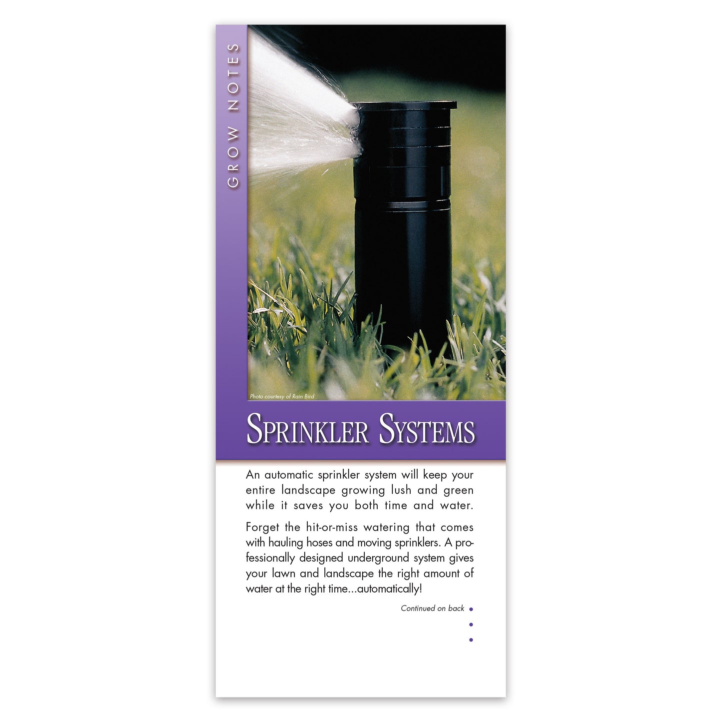 #306 - Sprinkler Systems Grow Note