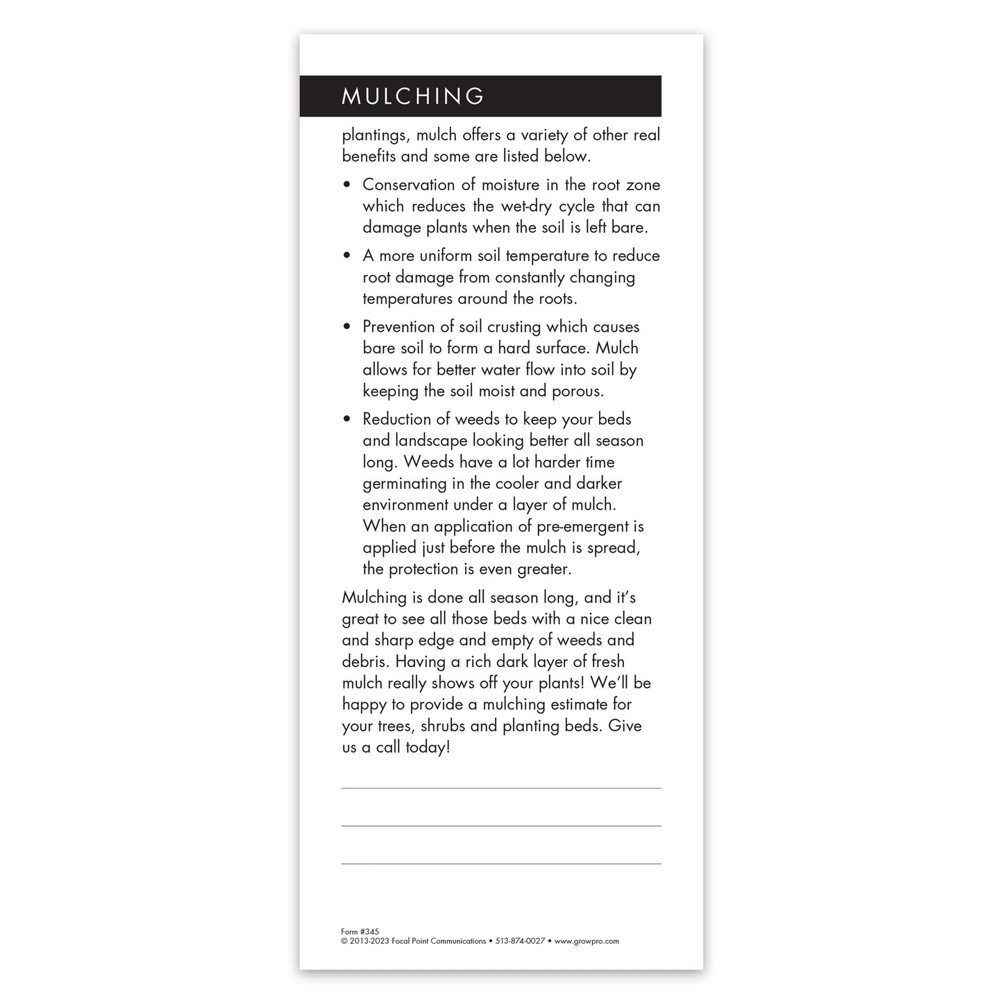 #345 - Mulching Grow Note